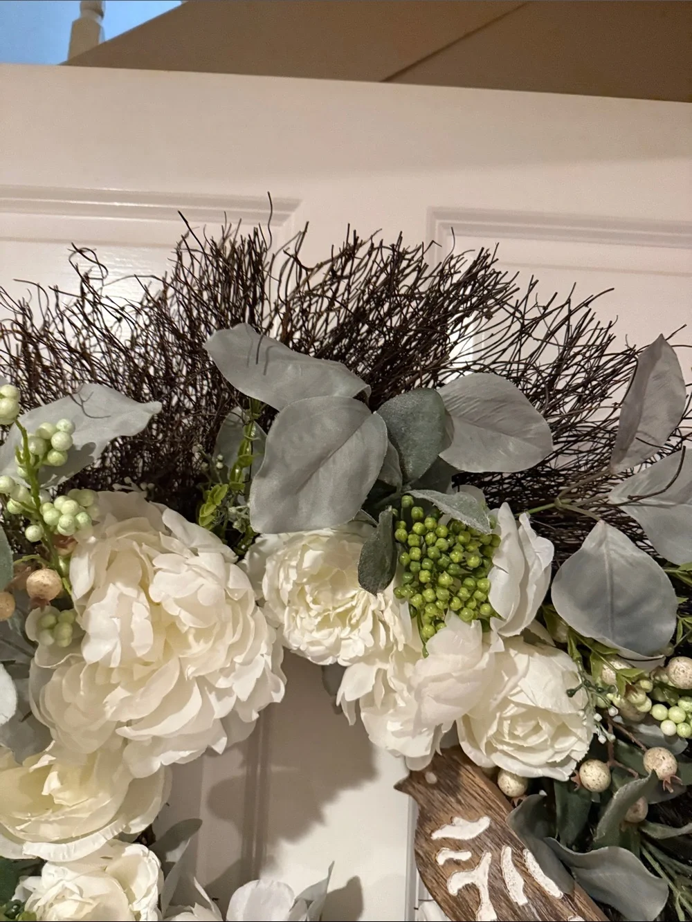 Ashland White Peony & Eucalyptus Decorative Wreath
